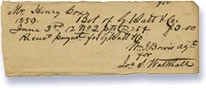 Receipt signed by William James Bowis for Henry Cox